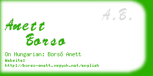 anett borso business card